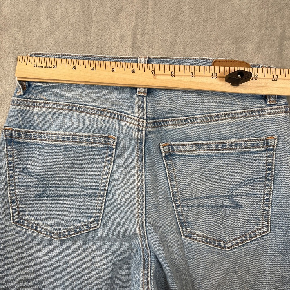 American Eagle Jeans Size 0 Regular Super High-Rise Straight Light Wash Blue - Picture 7 of 7